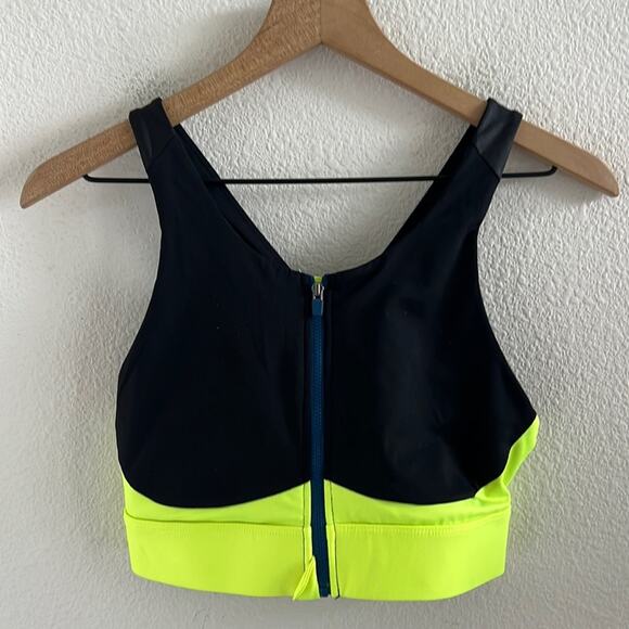 Fabletics Front Zip Workout Sports Bra Active High Neck Medium - Picture 1 of 4